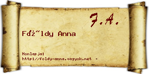 Földy Anna névjegykártya