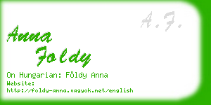 anna foldy business card