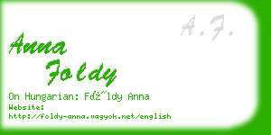 anna foldy business card
